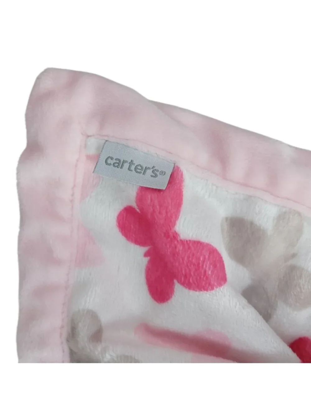 Carter's Bunny Butterflies Lovey Plush Pink White Soft Security Soothing Rabbit